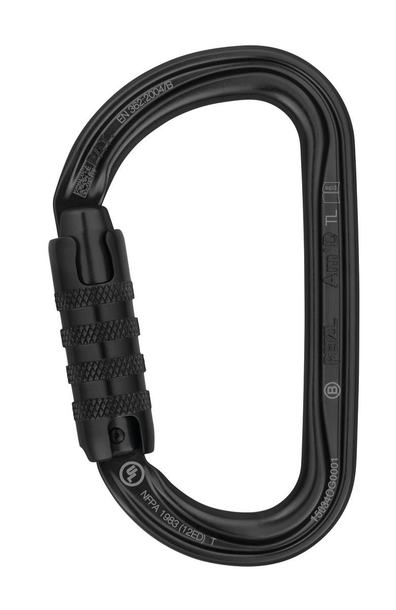 PETZL  Am'D 非對稱鉤環(三段鎖)  黑 3段鎖自動鎖 鈎環 勾環