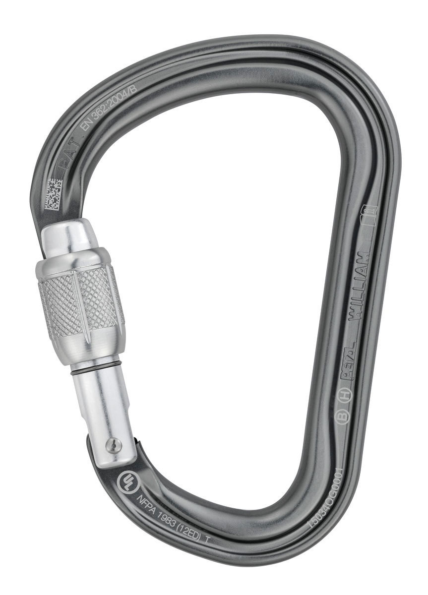 PETZL WILLIAM SCREW-LOCK大容量鋁製有鎖鉤環 手轉鎖(螺旋鎖)鉤環 鈎環 鈎環