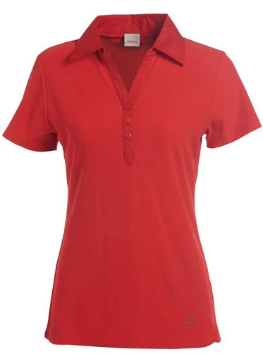 EiDER 女抗UV排汗透氣機能POLO衫 紅