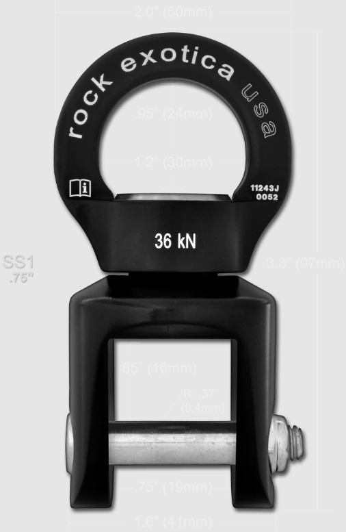 Rock Exotica 萬向轉軸卸扣 Rotator Shackle Swivel .75 in.