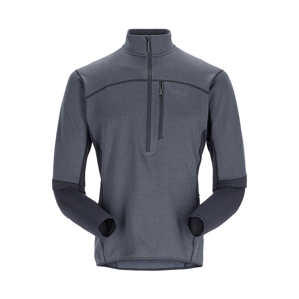 RAB Ascendor Pull-On 保暖半拉鍊長袖排汗衣 男款 鯨魚灰 中層衣