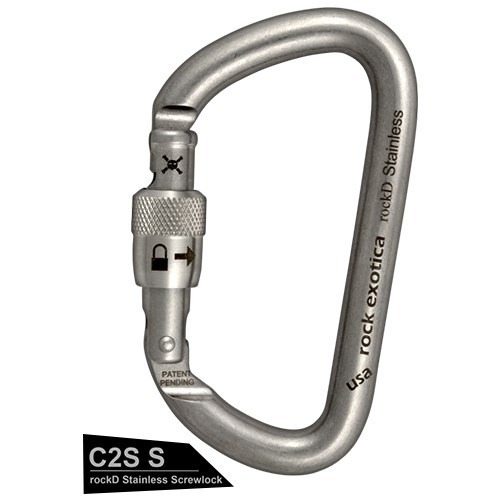 Rock Exotica rockD Stainless Screw-Lock 手動鎖鋼鉤環 鋼鉤