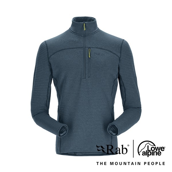 RAB 獵戶藍Ascendor Light Pull-On男款輕量保暖半拉鍊長袖排汗衣 半門襟 中層