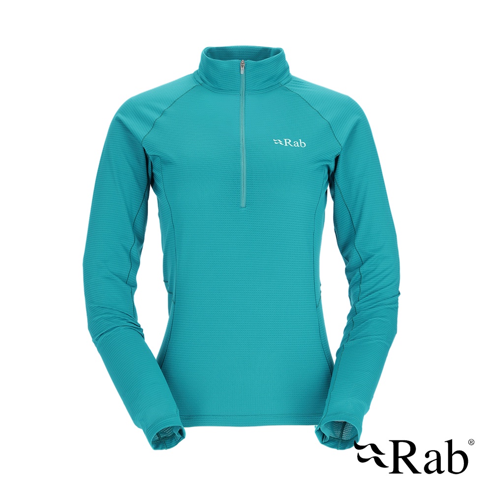 RAB 群青藍 Sonic LS Zip Wmns長袖透氣拉鍊排汗衣 女款 