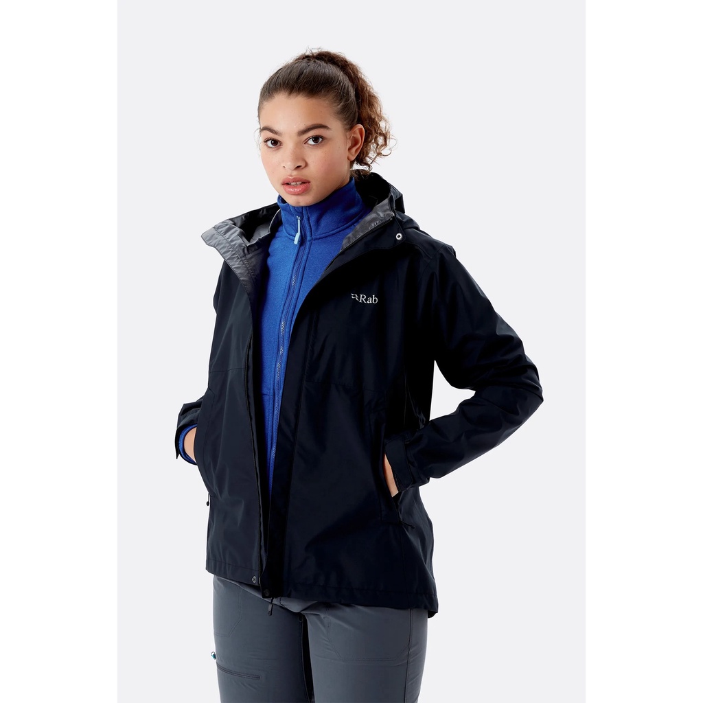 RAB 黑色 輕量防風防水連帽外套  Downpour Eco Jacket 女款