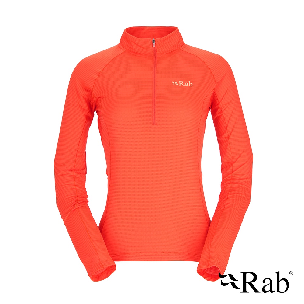 RAB 葡萄柚 Sonic LS Zip Wmns長袖透氣拉鍊排汗衣(L) 女款