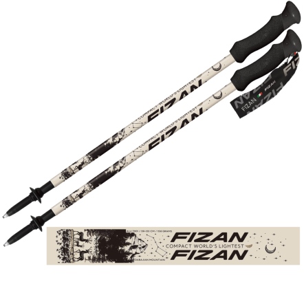 FIZAN 超輕三節式健行登山杖2入特惠組 大壩棕