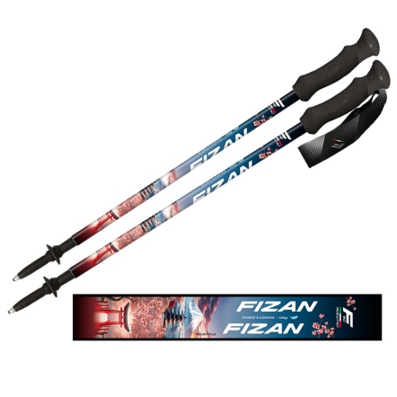 FIZAN 超輕三節式健行登山杖2入特惠組 富士山