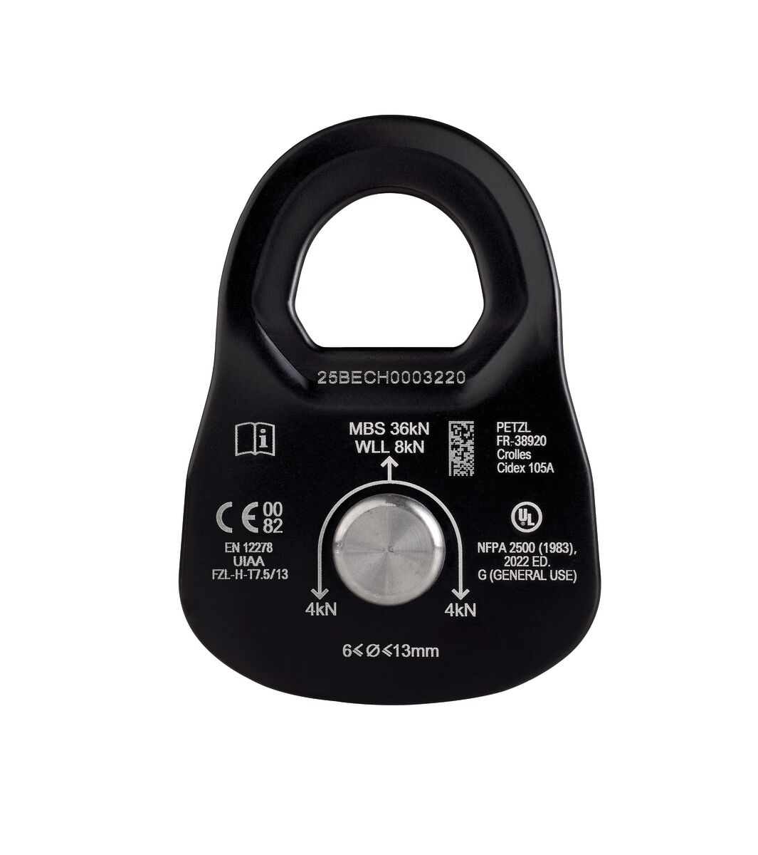 PETZL RESCUE M滑輪 黑色 2026新品