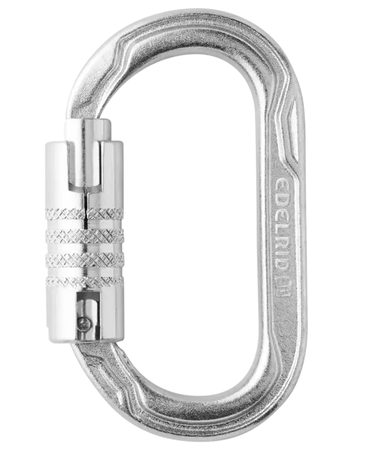 EDELRID Oval Power Steel  Ansi 鎖扣式登山扣 鉤環 勾環 銀